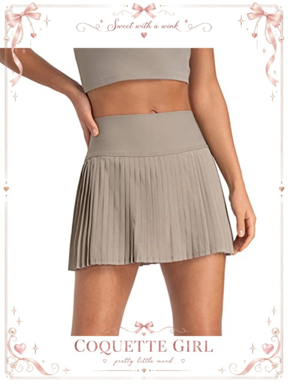 Pleated Tennis Skirt with Shorts 3" Inseam Side Pockets